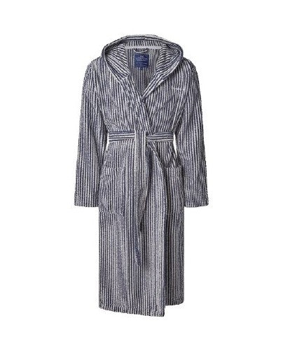 Badekåpe bl/hvit stripete