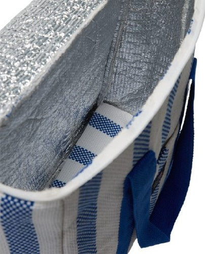 Kjøleveske i økologisk bomull fra lexington, hvit/blå