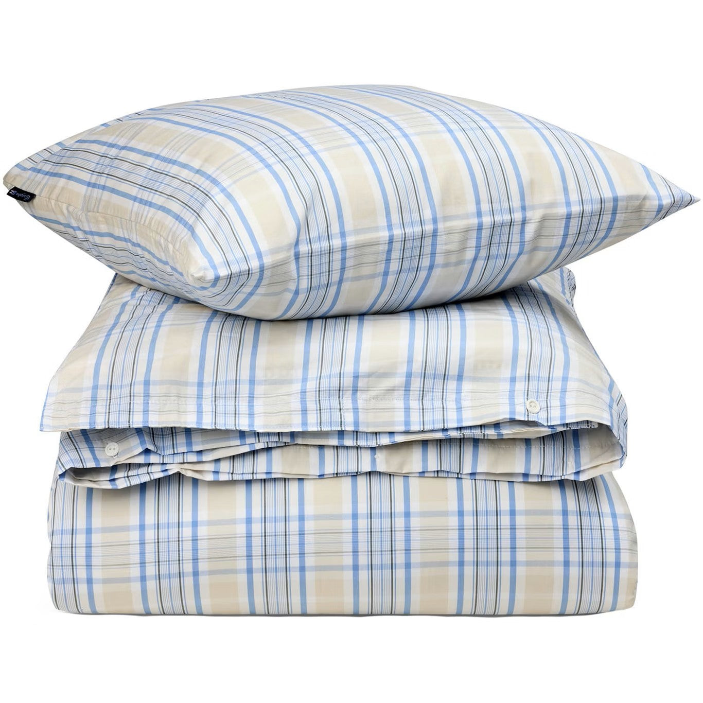 checked poplin cotton bed set