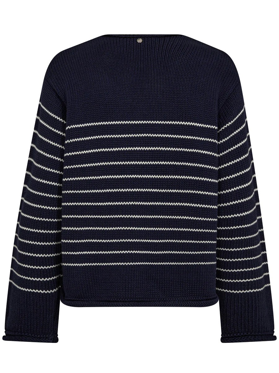 MMBine LS V-Neck Stripe Knit