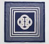 gant skjerf monogram border silk scarf