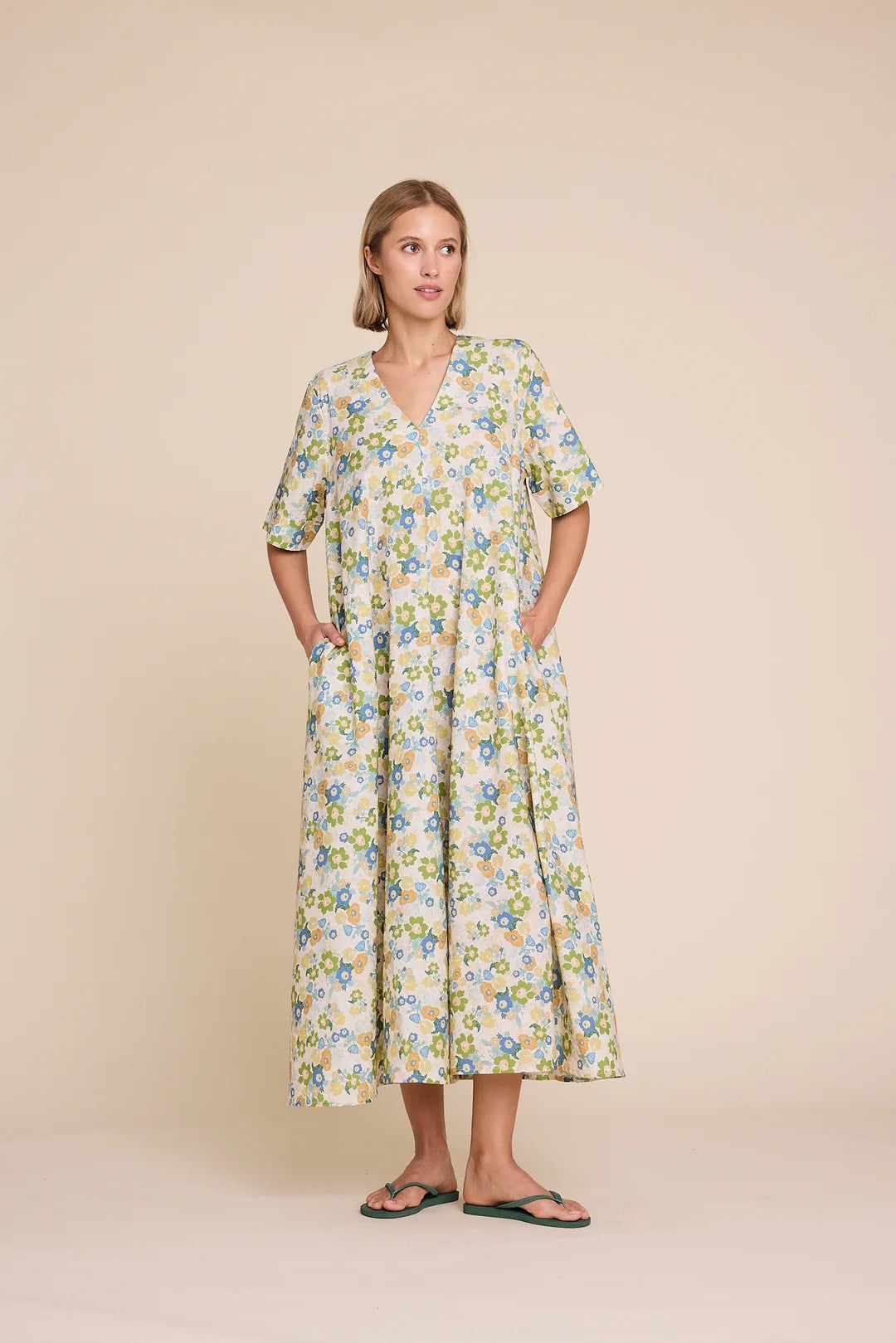 Eva flower print kjole