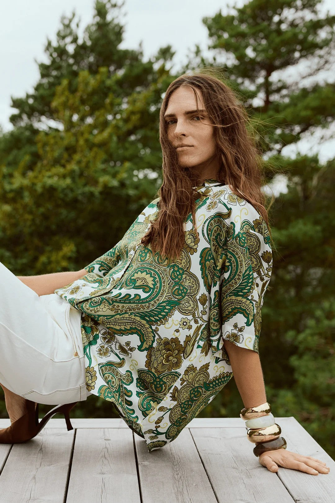 Santorini maxi shirt