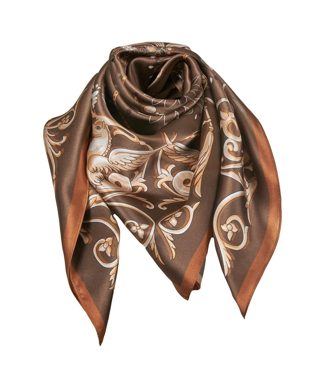 LOLA SILK SCARF brown