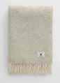Heringbone wool throw grey