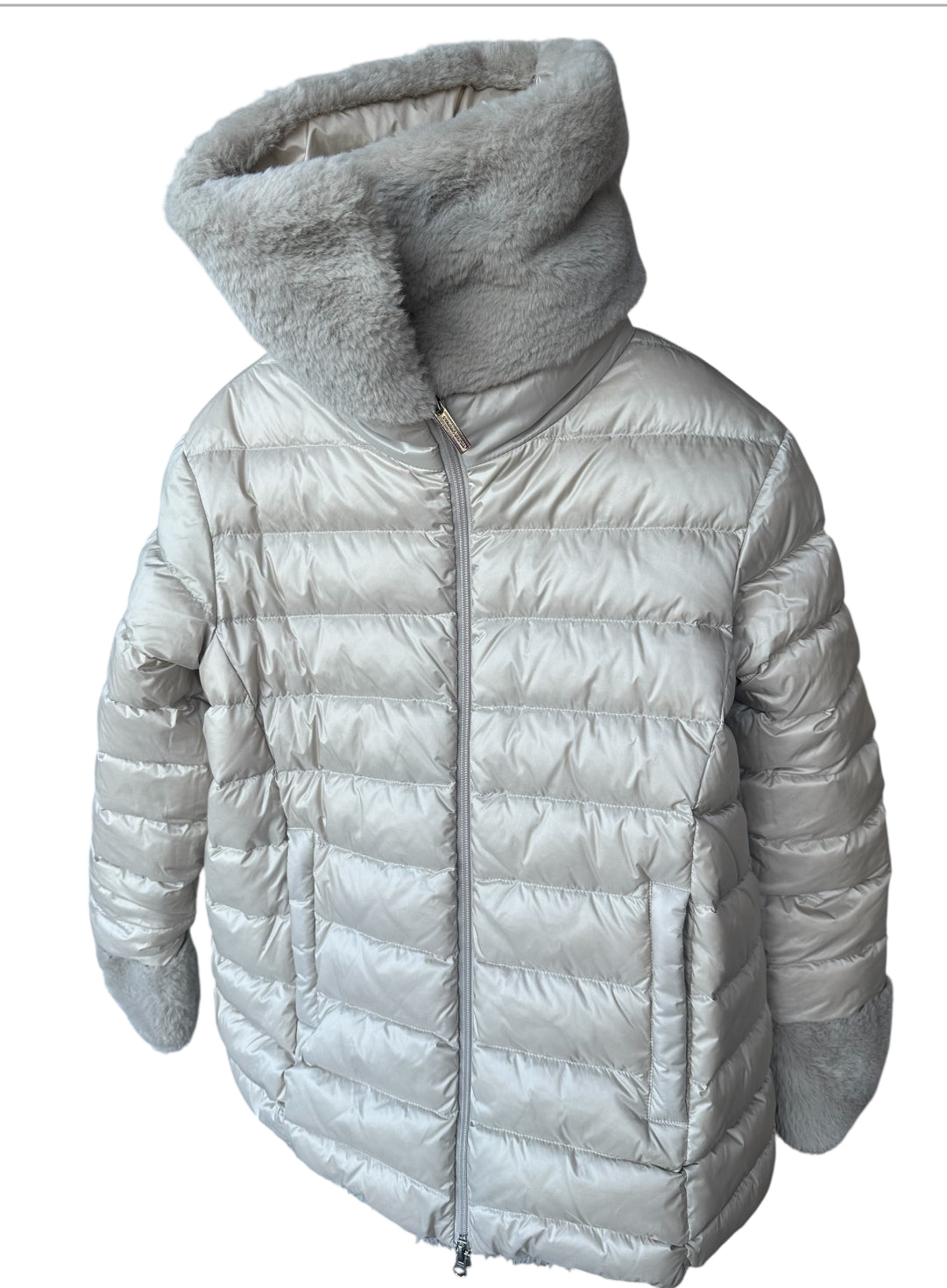 Reversible fake fur jakke