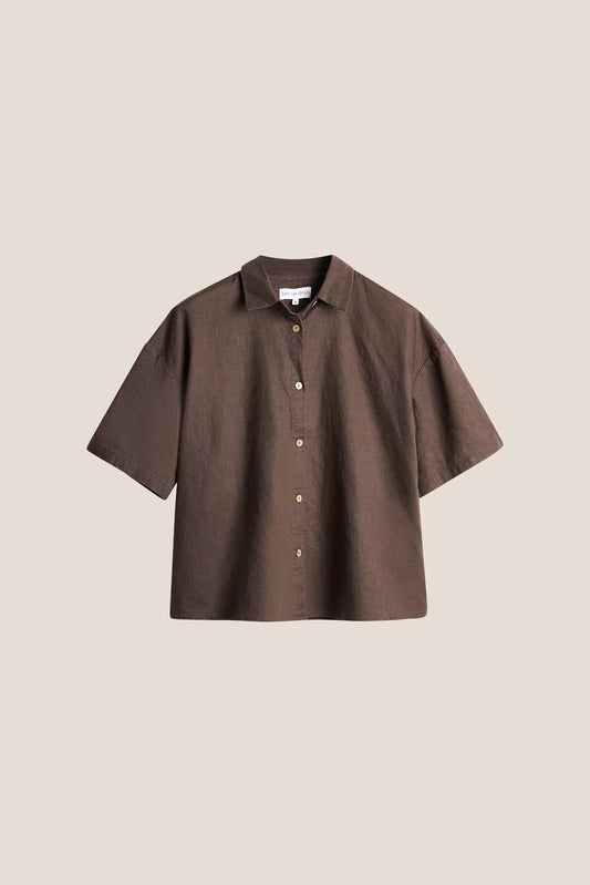 Resort linen bluse