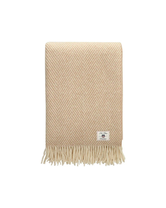 Heringbone wool throw