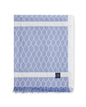 Striped Rope Structured Cotton 160x240 Bedspread, Blue/White