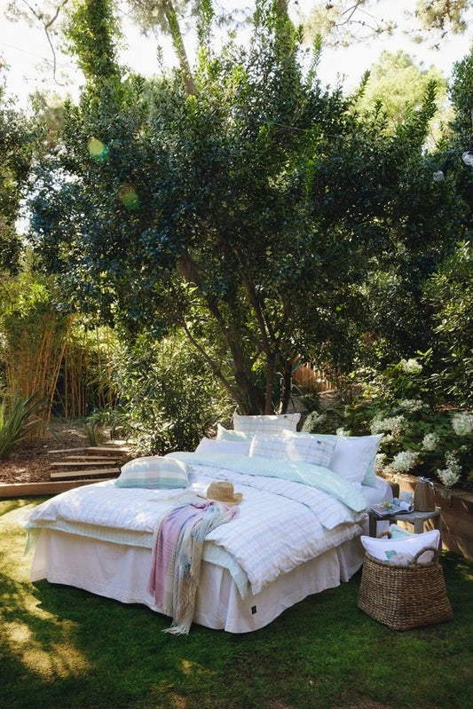 Multi Checked Cotton Percale Bed Set