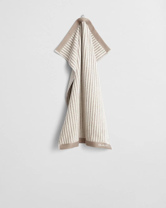 Gant Stripe towel taupe beige