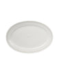 Porselen, ovalt fat, hvit/beige