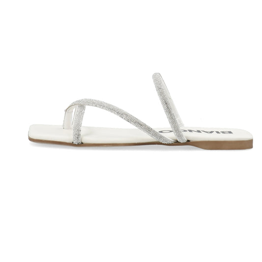 BIASISSEL Strappy Slide Rhinestone Smooth Leather