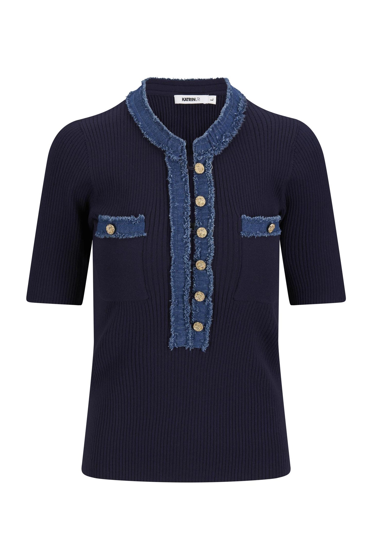 Malibu pullover kort erm blå