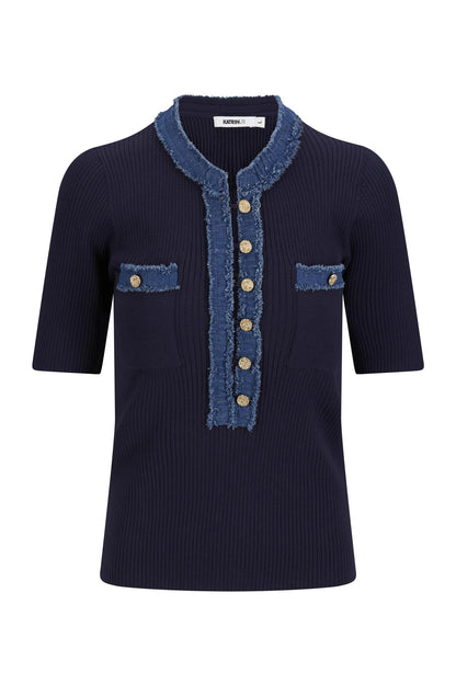 Malibu pullover kort erm blå