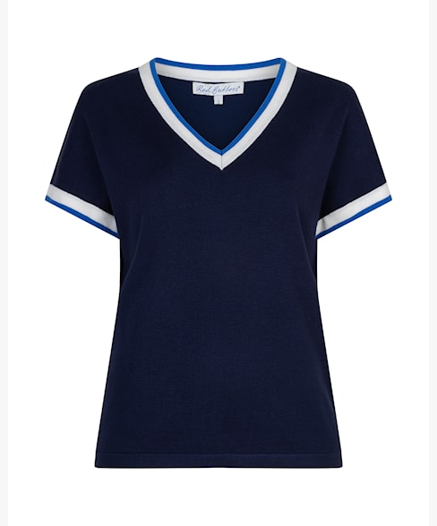 Jerry v-neck striped rib