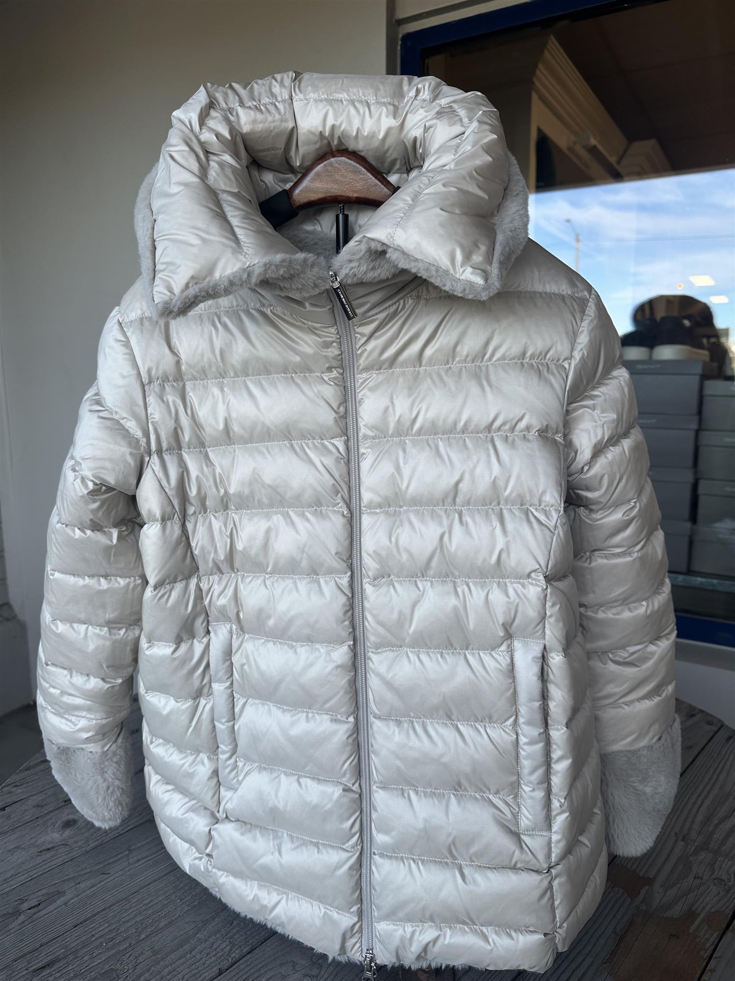 Reversible fake fur jakke
