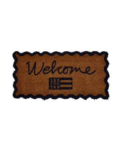 Welcome coir fibre door mat, brun/mørkeblå