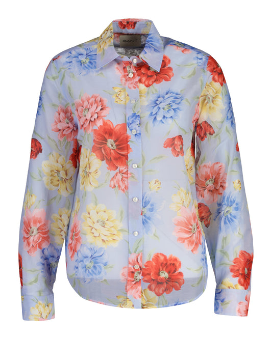 REG FLORAL PRINT CTN SILK LS SHIRT