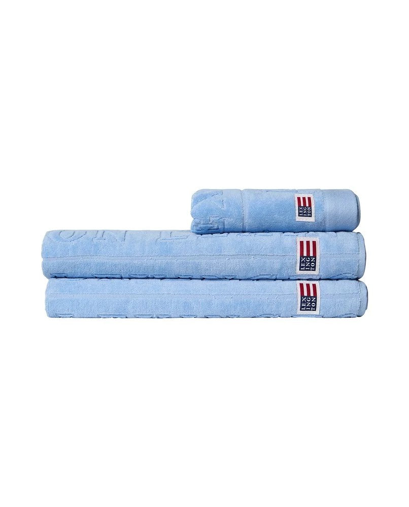 Velour Jacquard Logo Towel Blue Sky 30x50