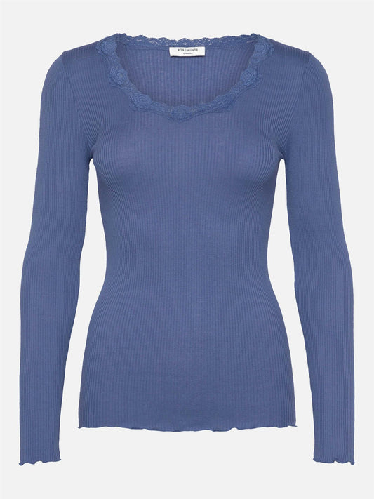 RWBabette Silk LS U-neck Lace T-shirt