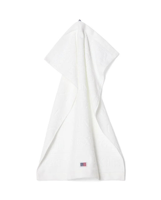 Velour Jacquard Logo Towel White 30x50