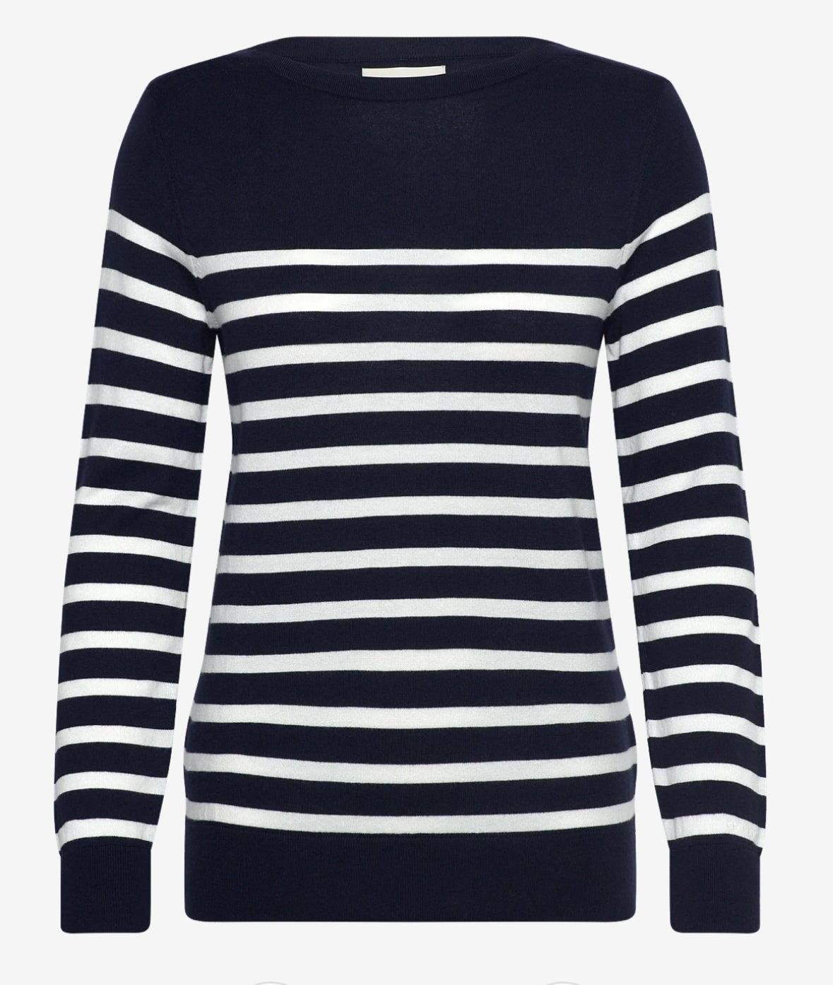 FINE KNIT STRIPED BOAT NECK