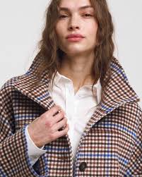 Checked Cropped wool jacket