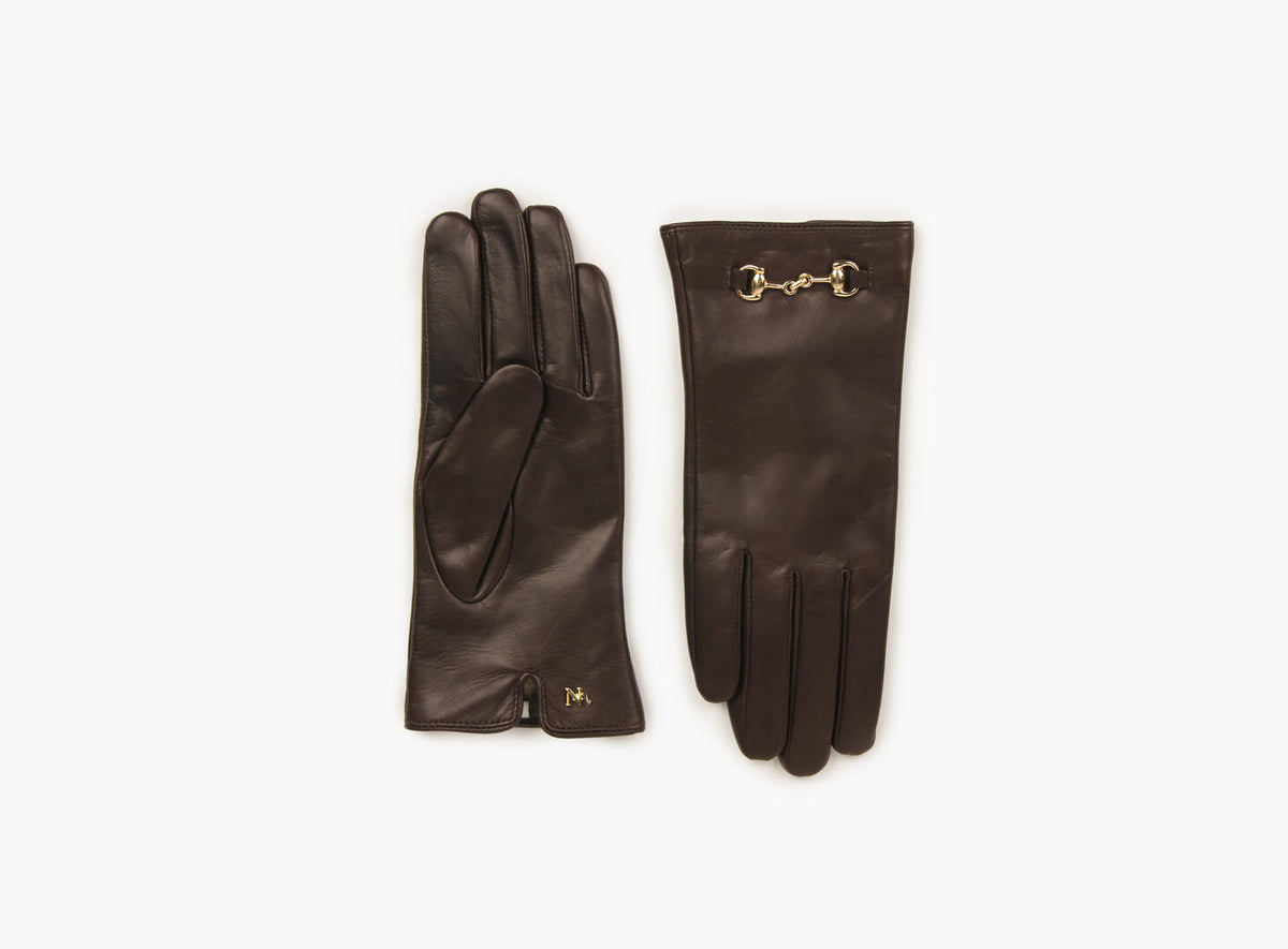 Tuva Horsebit Leather Gloves