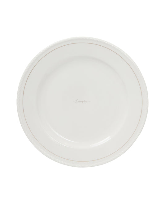 Middagstallerkener i porselen (sett med 4), hvit/beige