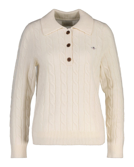 LAMBSWOOL CABLE KNIT RUGGER