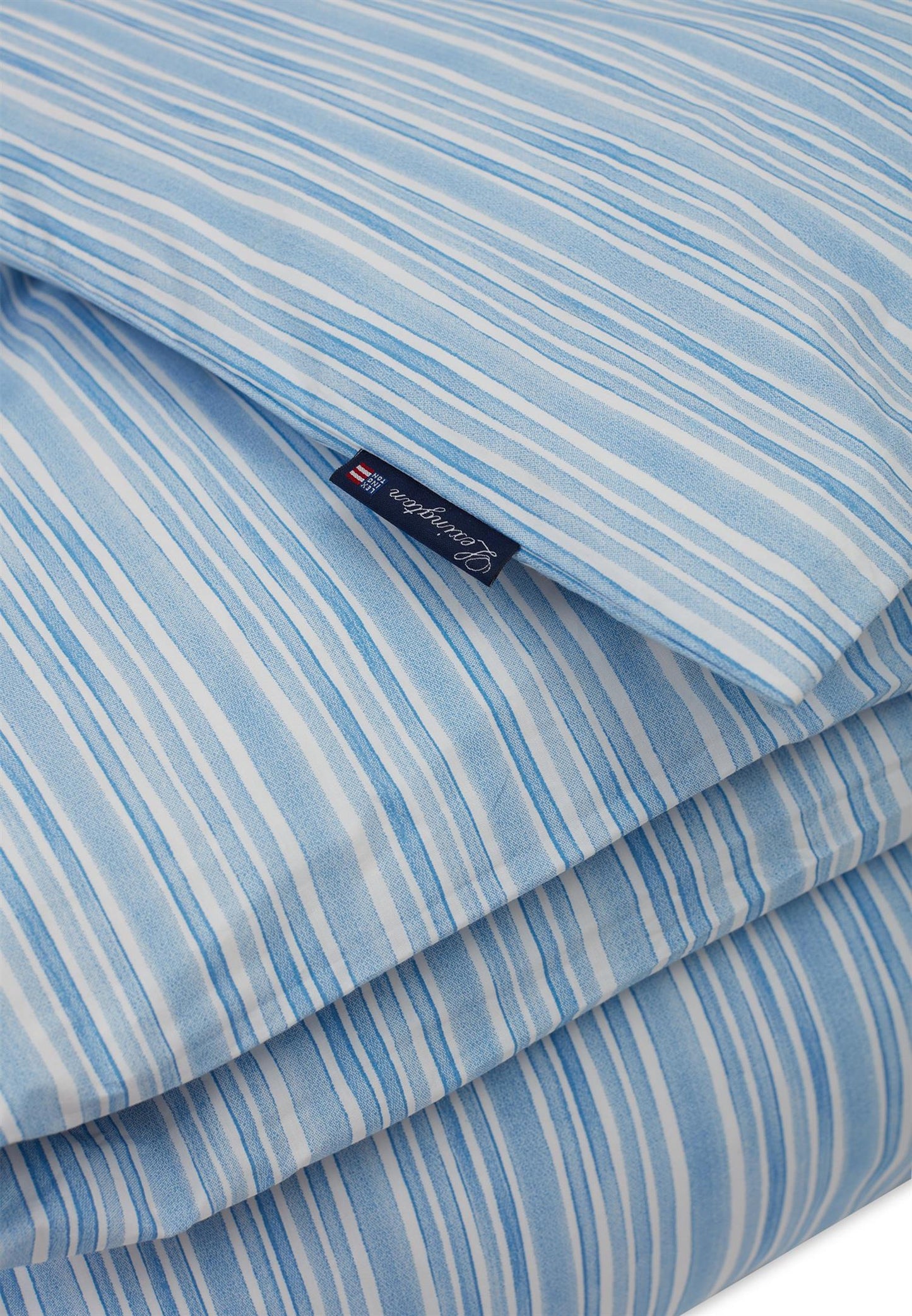 Blue/White Striped Cotton Poplin Bed Set